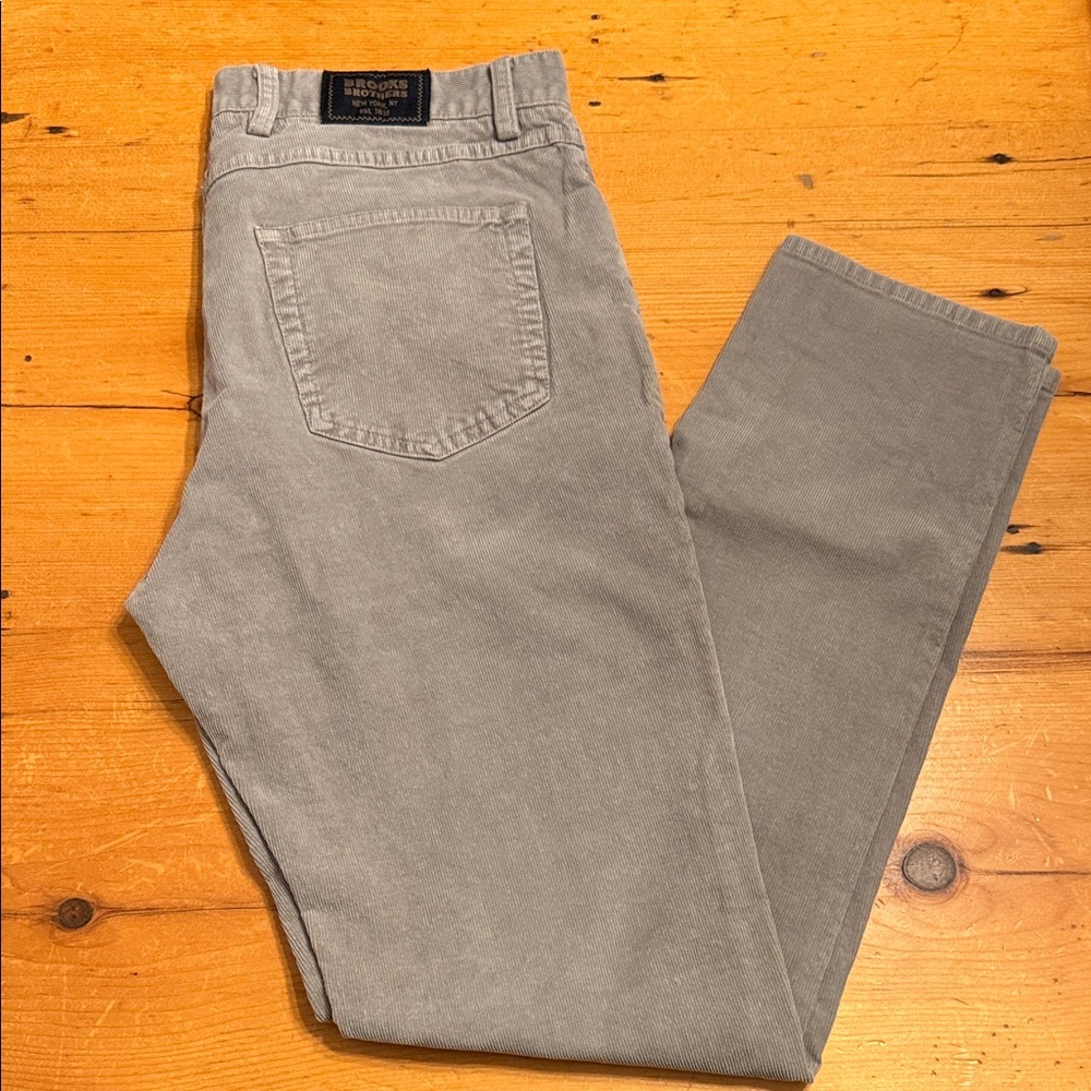 Brooks Brothers Men's Slim Gray corduroy 34x32
